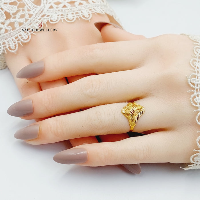 Sanded Ring  Made Of 21K Yellow Gold by Saeed Jewelry-29302
