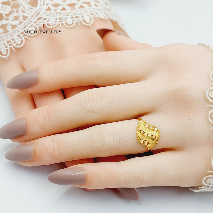 Sanded Ring  Made Of 21K Yellow Gold by Saeed Jewelry-29300