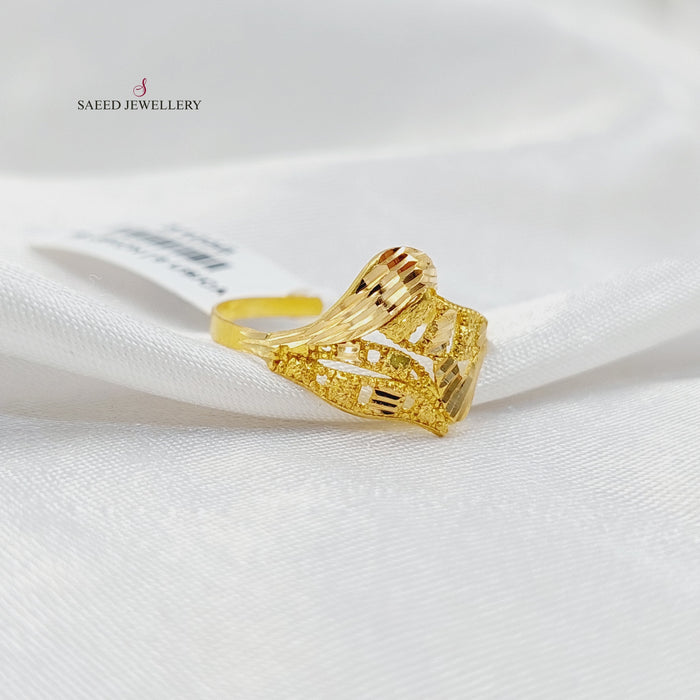 Sanded Ring  Made of 21K Yellow Gold by Saeed Jewelry-31056
