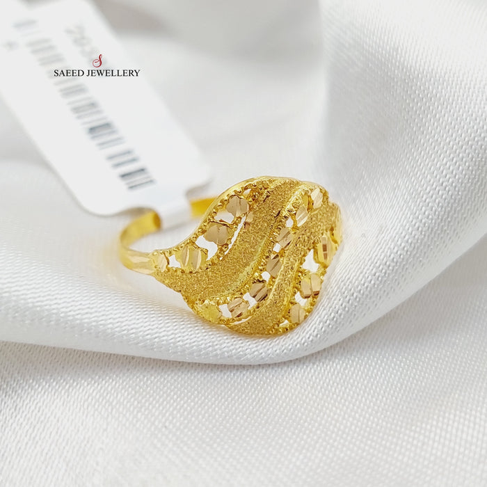 Sanded Ring  Made Of 21K Yellow Gold by Saeed Jewelry-29300