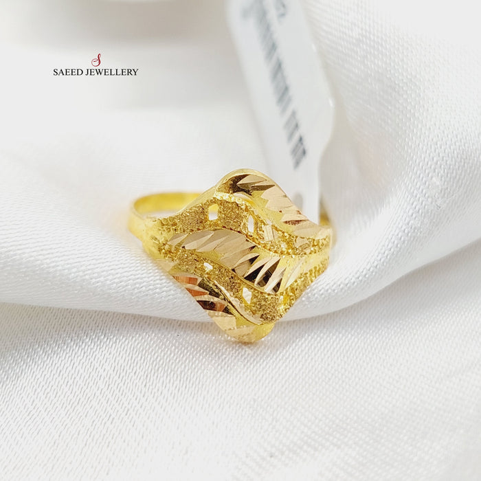 Sanded Ring  Made Of 21K Yellow Gold by Saeed Jewelry-29302