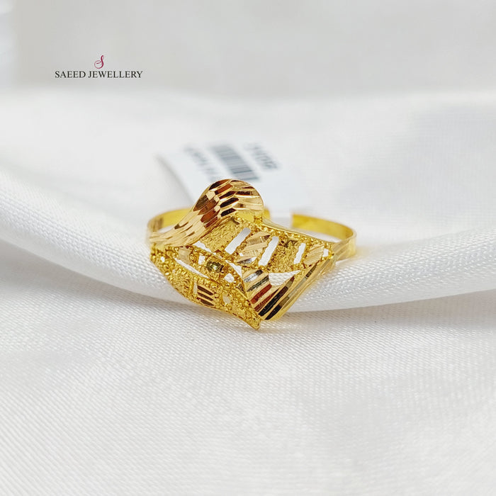 Sanded Ring  Made of 21K Yellow Gold by Saeed Jewelry-31056