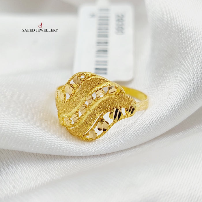 Sanded Ring  Made Of 21K Yellow Gold by Saeed Jewelry-29300
