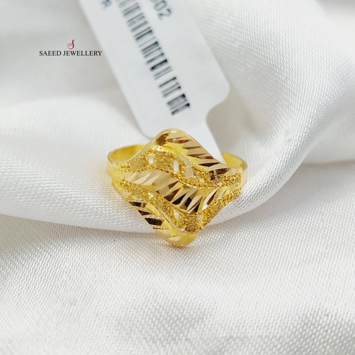 Sanded Ring  Made Of 21K Yellow Gold by Saeed Jewelry-29302