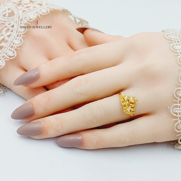 Sanded Ring  Made of 21K Yellow Gold by Saeed Jewelry-31056