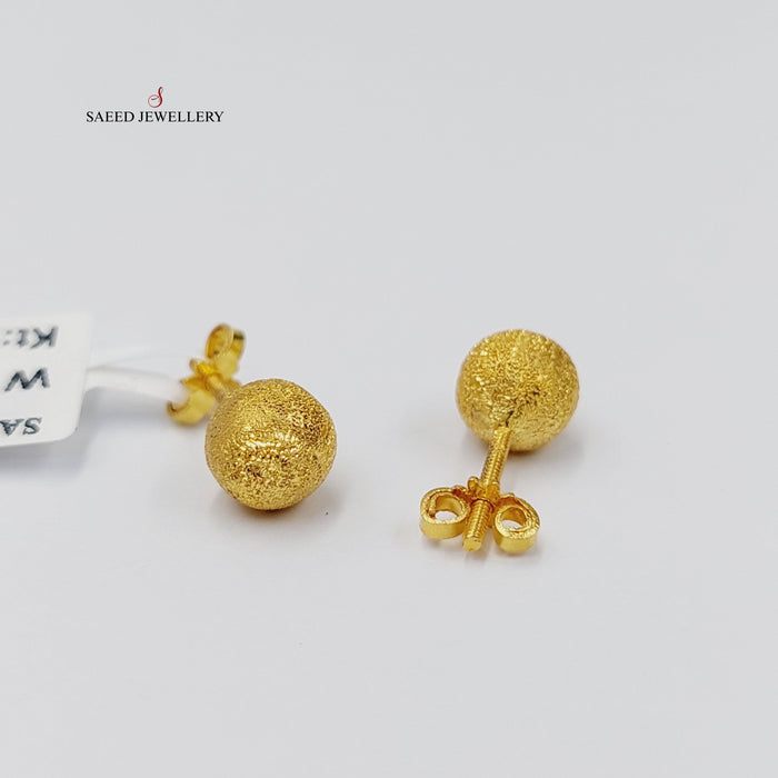 18K حلق برغي رشة السكر-مجوهرات الشيخ سعيد-Saeed Jewelry