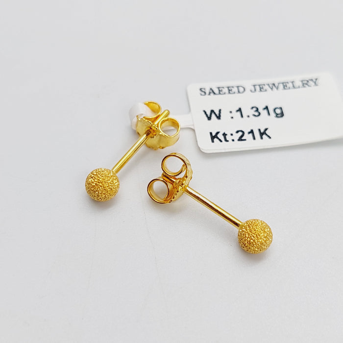 21K حلق برغي رشة السكر-مجوهرات الشيخ سعيد-Saeed Jewelry
