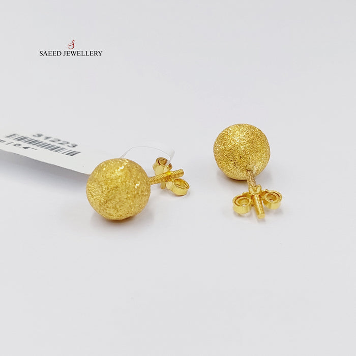 18K حلق برغي رشة السكر-مجوهرات الشيخ سعيد-Saeed Jewelry
