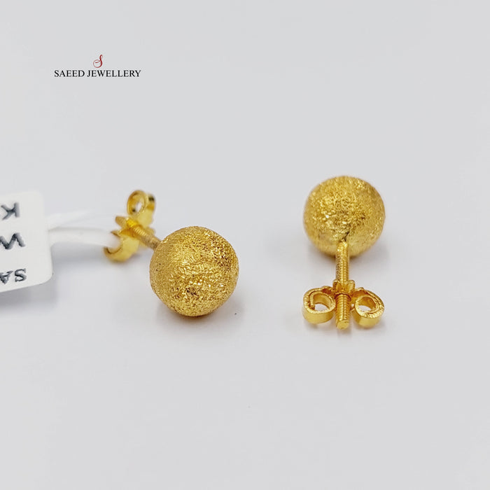 18K حلق برغي رشة السكر-مجوهرات الشيخ سعيد-Saeed Jewelry