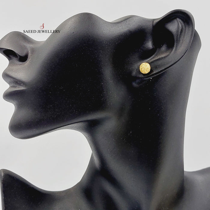 18K حلق برغي رشة السكر-مجوهرات الشيخ سعيد-Saeed Jewelry