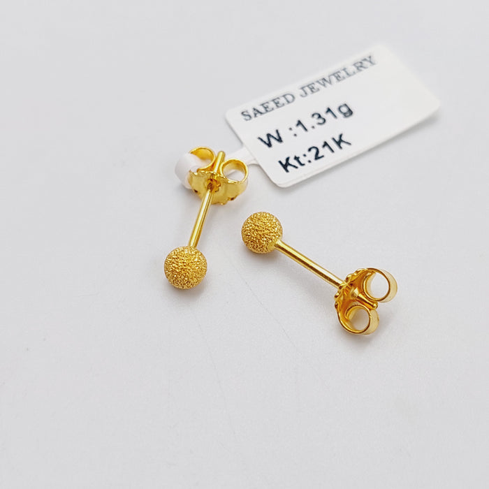 21K حلق برغي رشة السكر-مجوهرات الشيخ سعيد-Saeed Jewelry