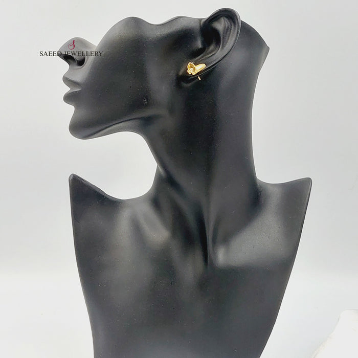 18K حلق فراشة برغي-مجوهرات الشيخ سعيد-Saeed Jewelry