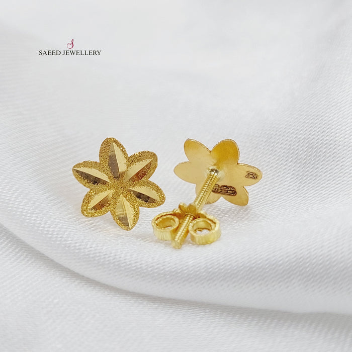 18K Screw Earring Made of 18K Yellow Gold by Saeed Jewelry-25759