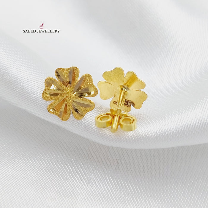18K Screw Earring Made of 18K Yellow Gold by Saeed Jewelry-25954