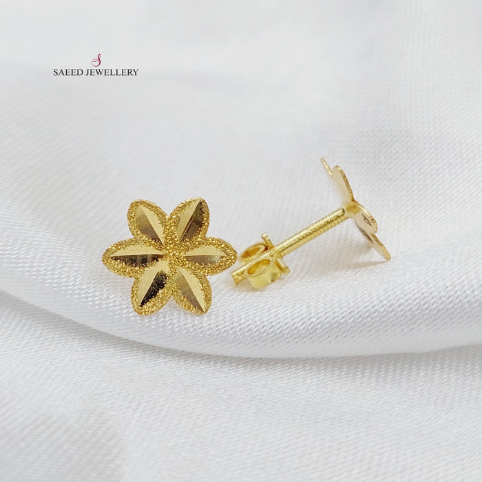 18K Screw Earring Made of 18K Yellow Gold by Saeed Jewelry-25759