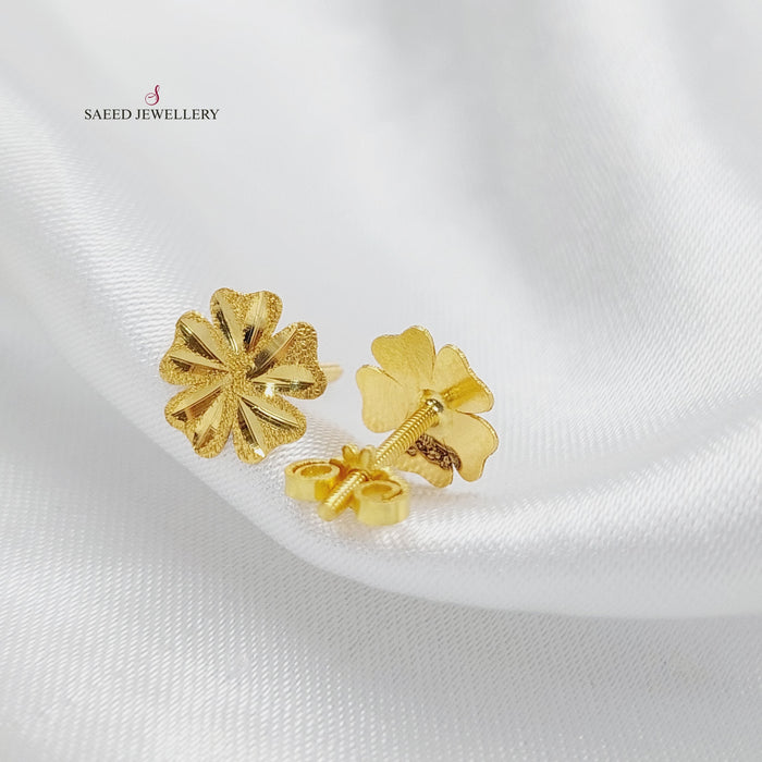 18K Screw Earring Made of 18K Yellow Gold by Saeed Jewelry-25954