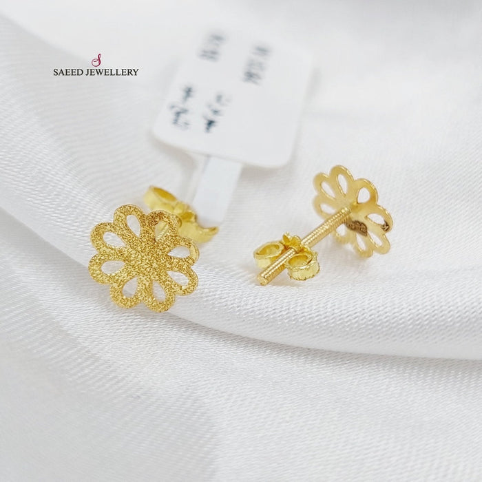 18K Screw Earring Made of 18K Yellow Gold by Saeed Jewelry-25955