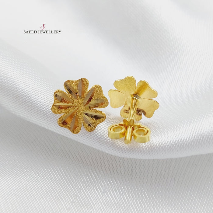 18K Screw Earring Made of 18K Yellow Gold by Saeed Jewelry-25954