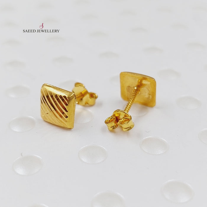 18K Screw Earrings Made of 18K Yellow Gold by Saeed Jewelry-24472