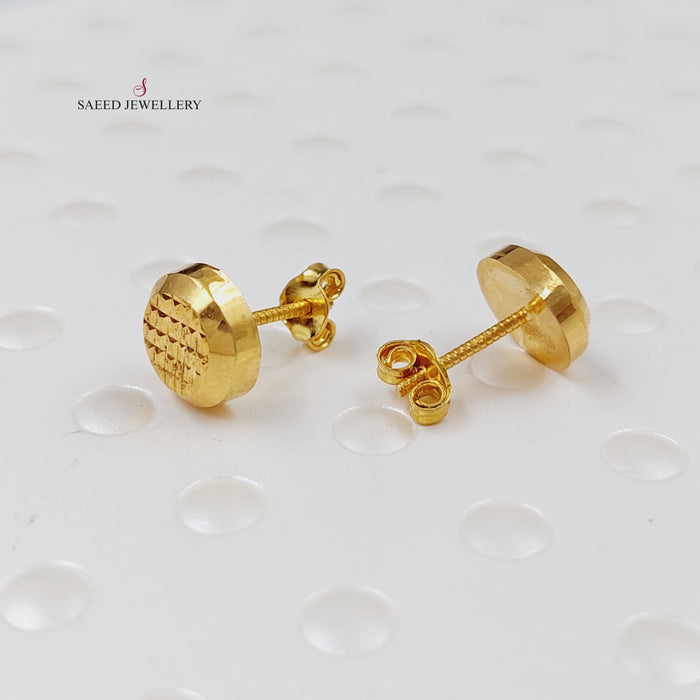 18K Screw Earrings Made of 18K Yellow Gold by Saeed Jewelry-24469