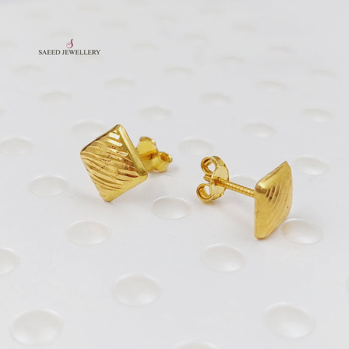 18K Screw Earrings Made of 18K Yellow Gold by Saeed Jewelry-24472