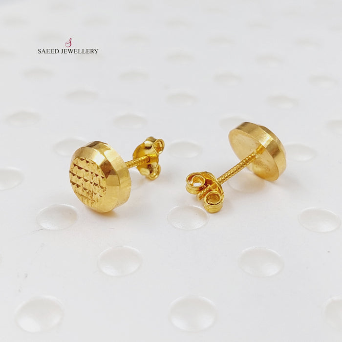 18K Screw Earrings Made of 18K Yellow Gold by Saeed Jewelry-24469