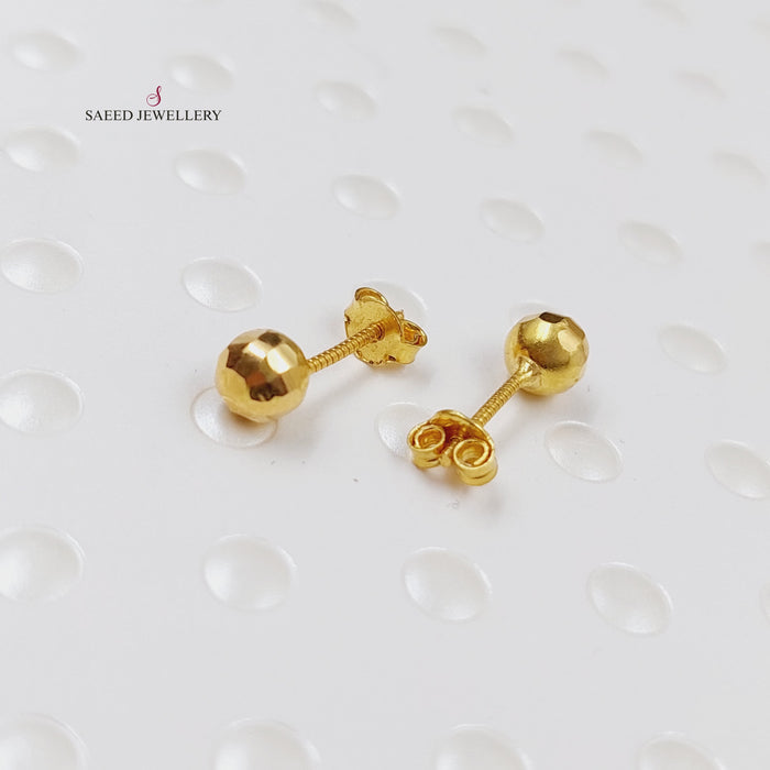 18K Screw Earrings Made of 18K Yellow Gold by Saeed Jewelry-24438