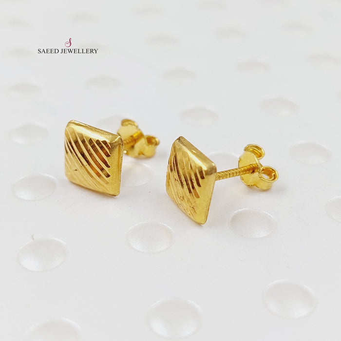 18K Screw Earrings Made of 18K Yellow Gold by Saeed Jewelry-24472