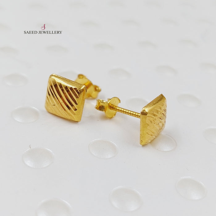 18K Screw Earrings Made of 18K Yellow Gold by Saeed Jewelry-24472