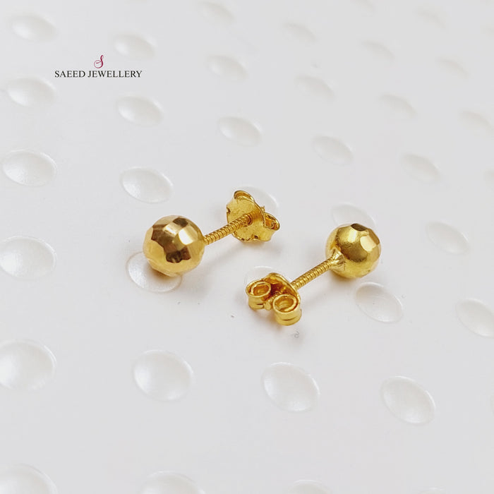 18K Screw Earrings Made of 18K Yellow Gold by Saeed Jewelry-24438