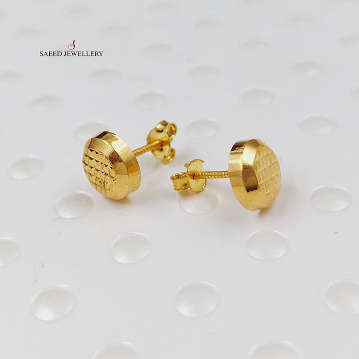 18K Screw Earrings Made of 18K Yellow Gold by Saeed Jewelry-24469
