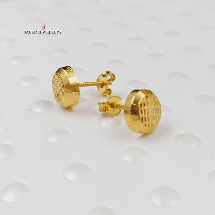 18K Screw Earrings Made of 18K Yellow Gold by Saeed Jewelry-24469