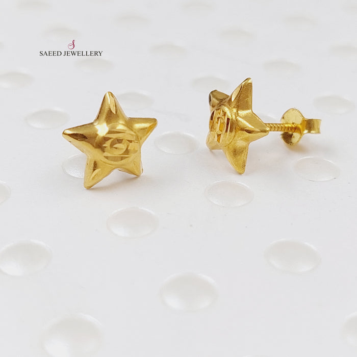 18K Gold Screw Earrings by Saeed Jewelry - Image 8