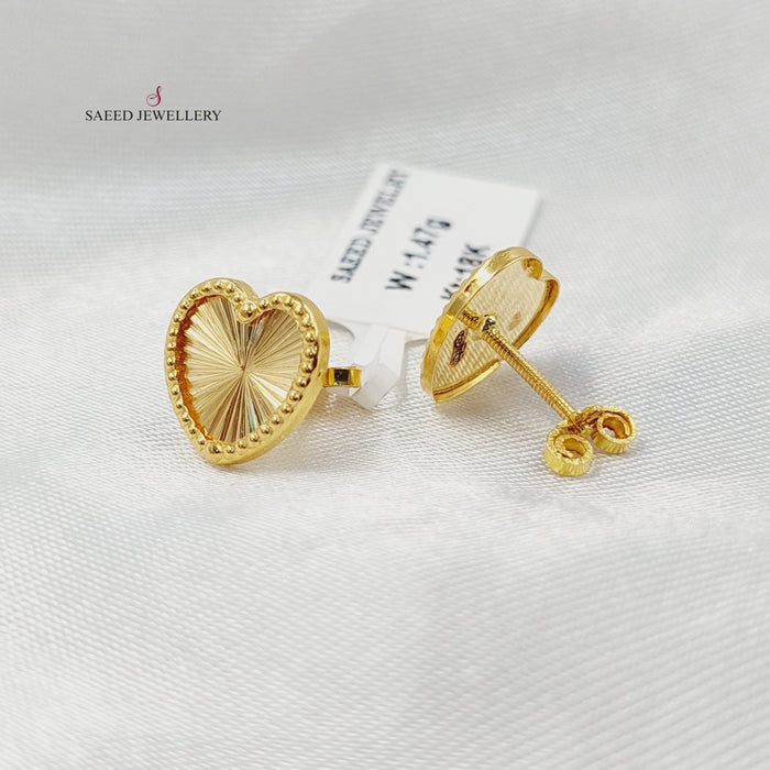 18K حلق قلب برغي-مجوهرات الشيخ سعيد-Saeed Jewelry