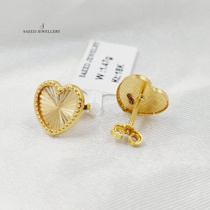 18K حلق قلب برغي-مجوهرات الشيخ سعيد-Saeed Jewelry