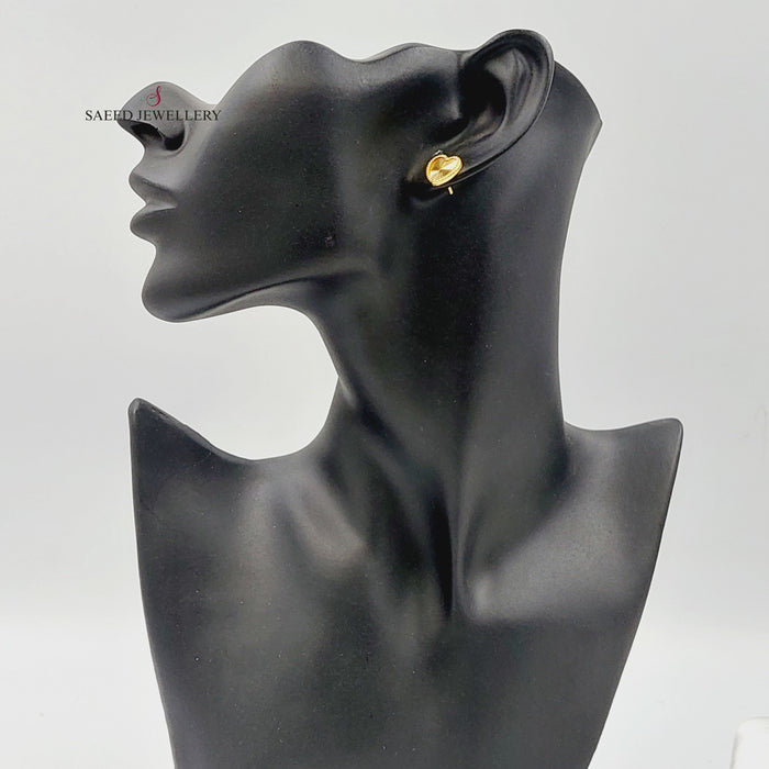 18K حلق قلب برغي-مجوهرات الشيخ سعيد-Saeed Jewelry