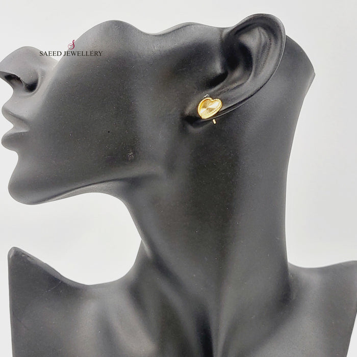 18K حلق قلب برغي-مجوهرات الشيخ سعيد-Saeed Jewelry