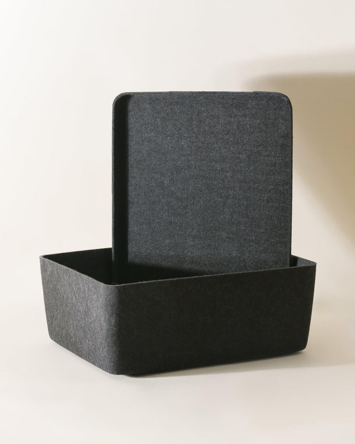 Sculpted Bin – Large with Lid, Set of 3