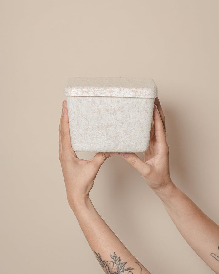 Sculpted Bin – Petite with Lid, Set of 3