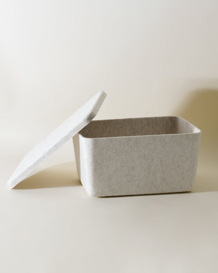 Sculpted Bin – Wide with Lid