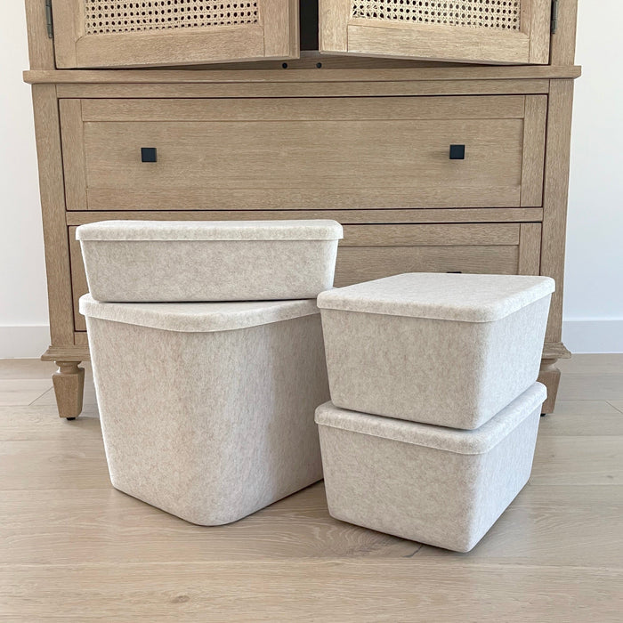 Sculpted Bin – Wide with Lid