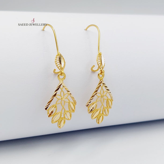 Shankal Spike Earrings Made Of 21K Yellow Gold by Saeed Jewelry-27405