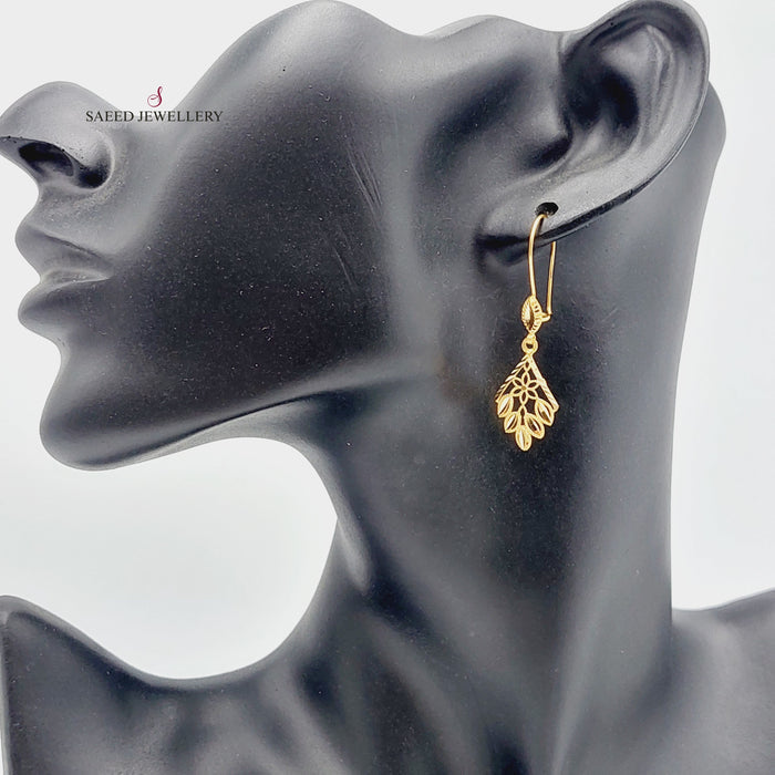 Shankal Spike Earrings Made Of 21K Yellow Gold by Saeed Jewelry-27405