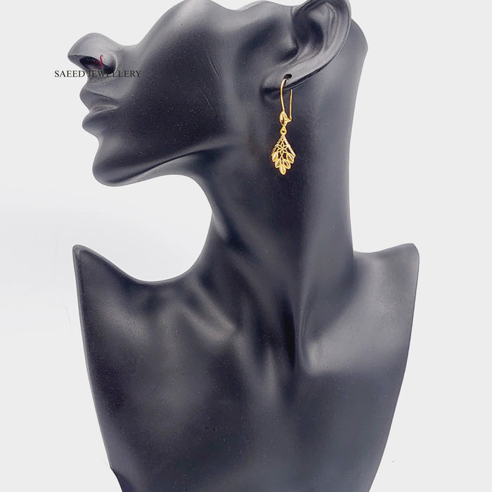 Shankal Spike Earrings Made Of 21K Yellow Gold by Saeed Jewelry-27405
