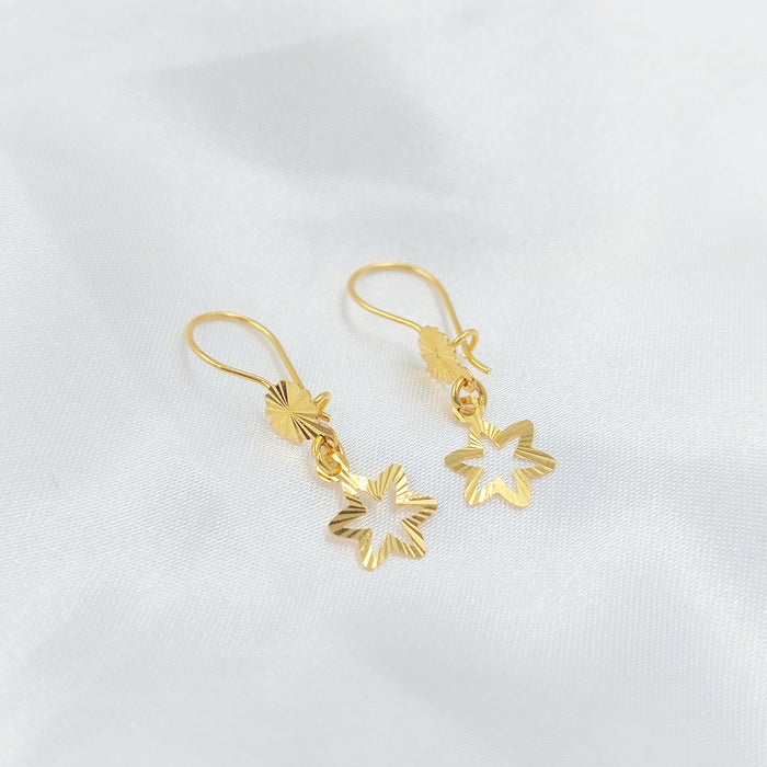 21K حلق نجمة شنكل-مجوهرات الشيخ سعيد-Saeed Jewelry