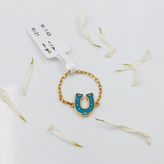 21K Shoe Chain Ring Made of 21K Yellow Gold by Saeed Jewelry-26521