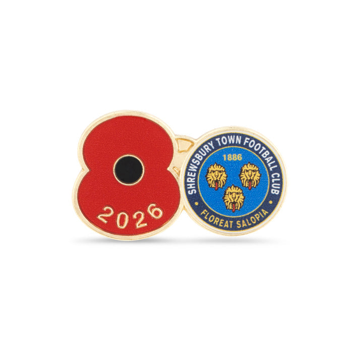 Shrewsbury Town Poppy Football Pin 2026