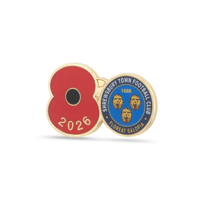 Shrewsbury Town Poppy Football Pin 2026