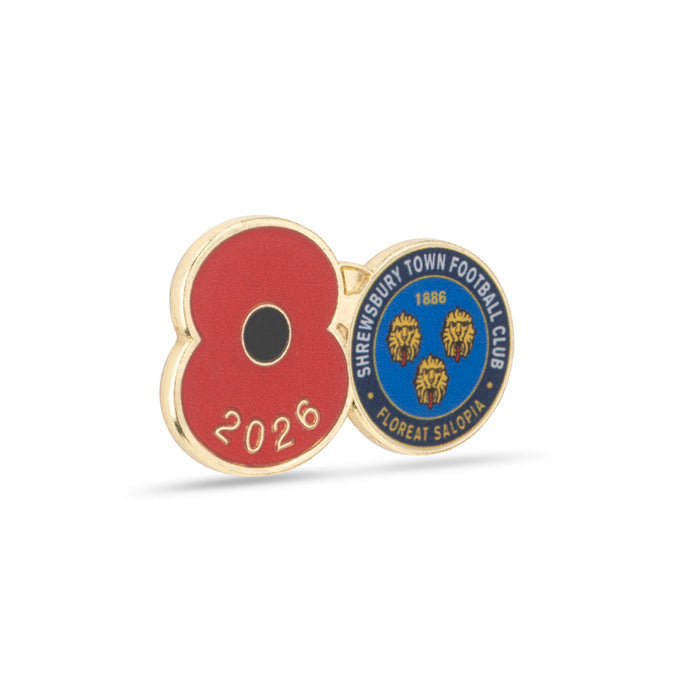 Shrewsbury Town Poppy Football Pin 2026