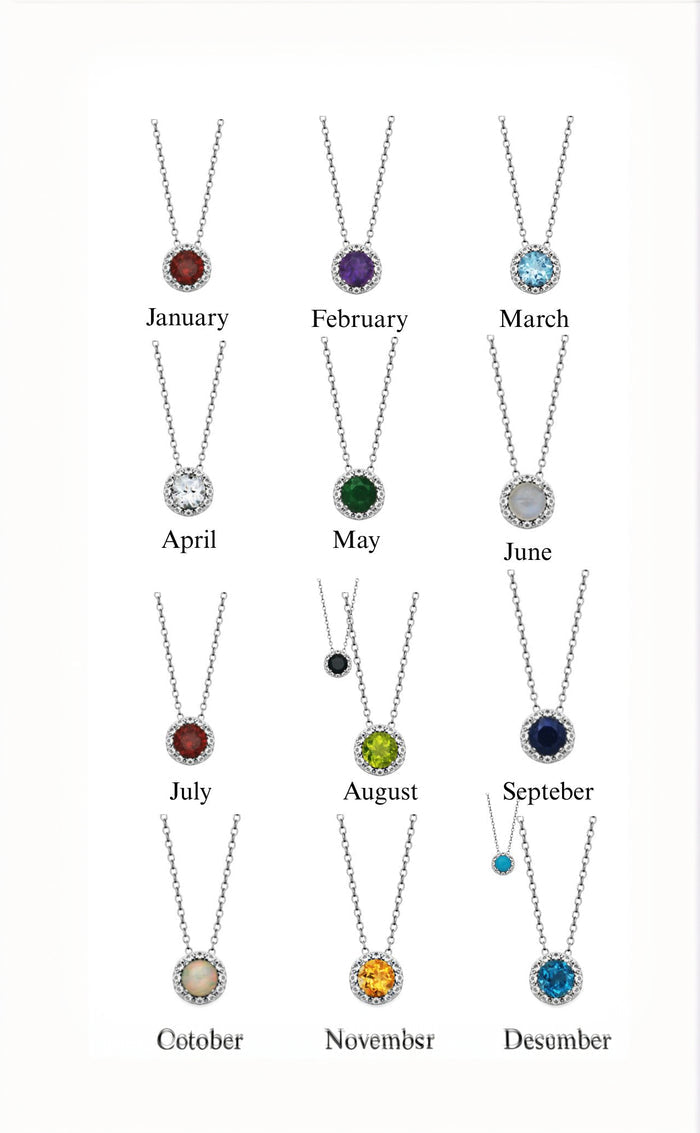 Silver Birthstone Necklace image 1